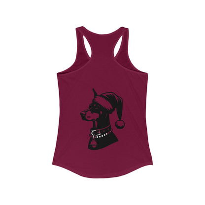 Santa Paws Doberman Women's Racerback Tank
