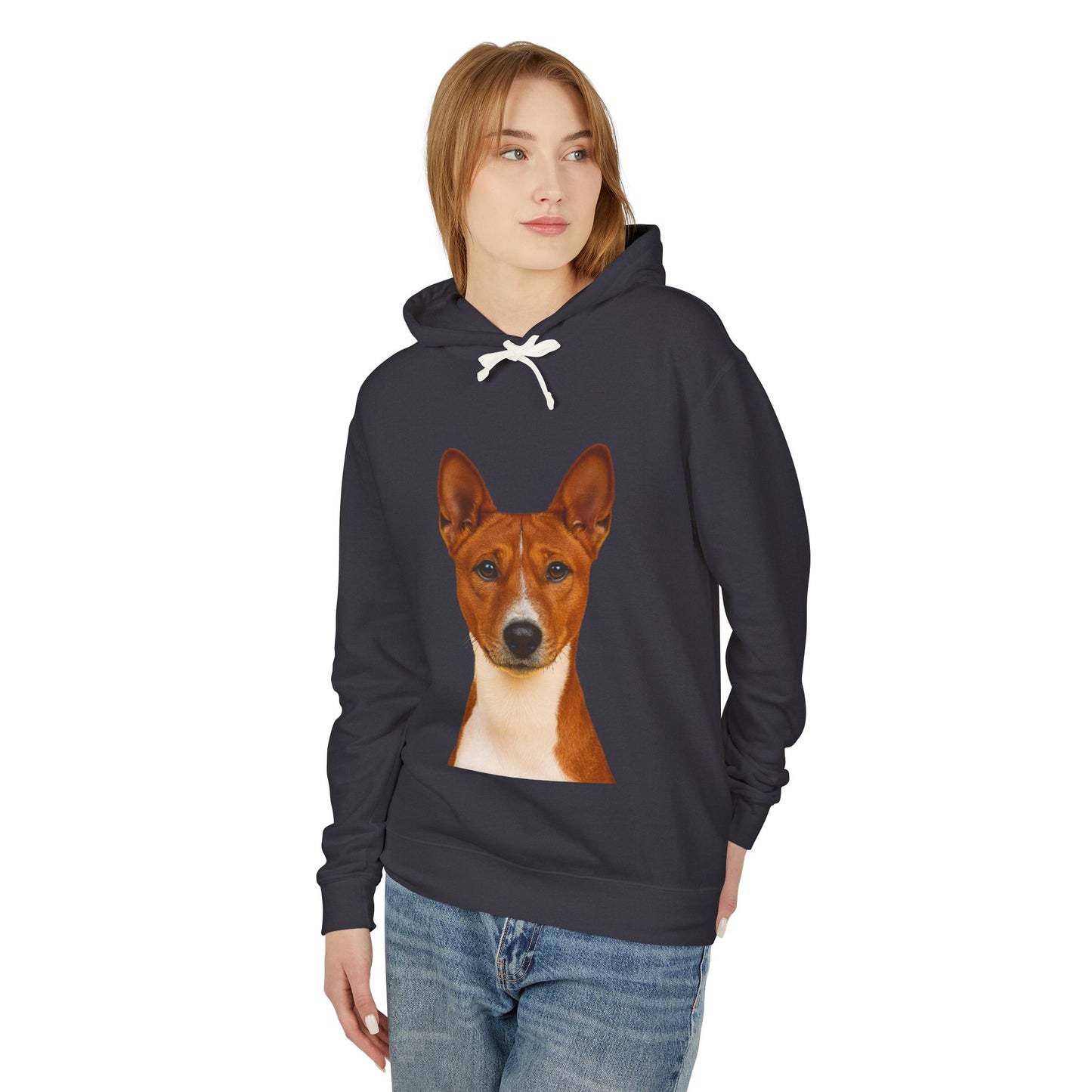 Basenji Head Unisex Lightweight Hoodie