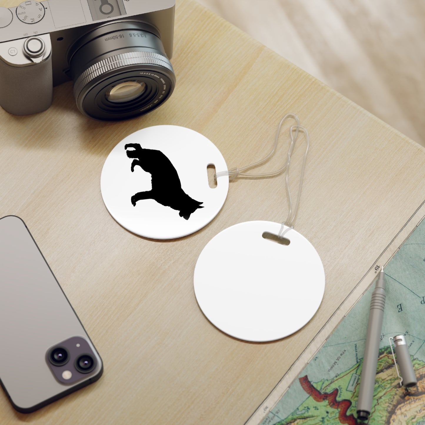 German Shepherd Silhouette Luggage Tag