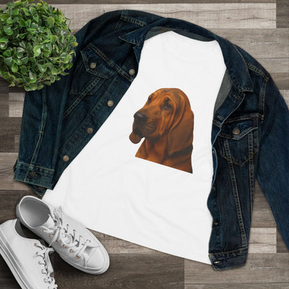 Bloodhound Head Women's Short Sleeve Crewneck Tee