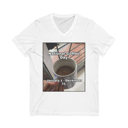 National Coffee Day Unisex Short Sleeve V-Neck Tee