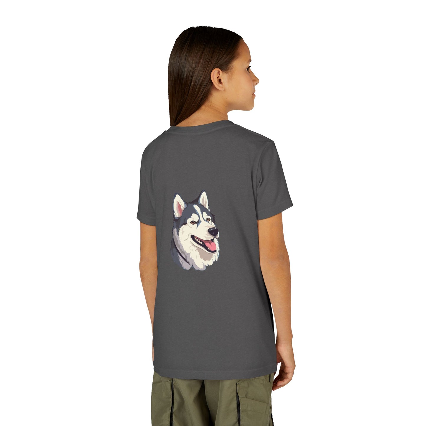 Malamute Head Youth Unisex Short Sleeve Crewneck Tee