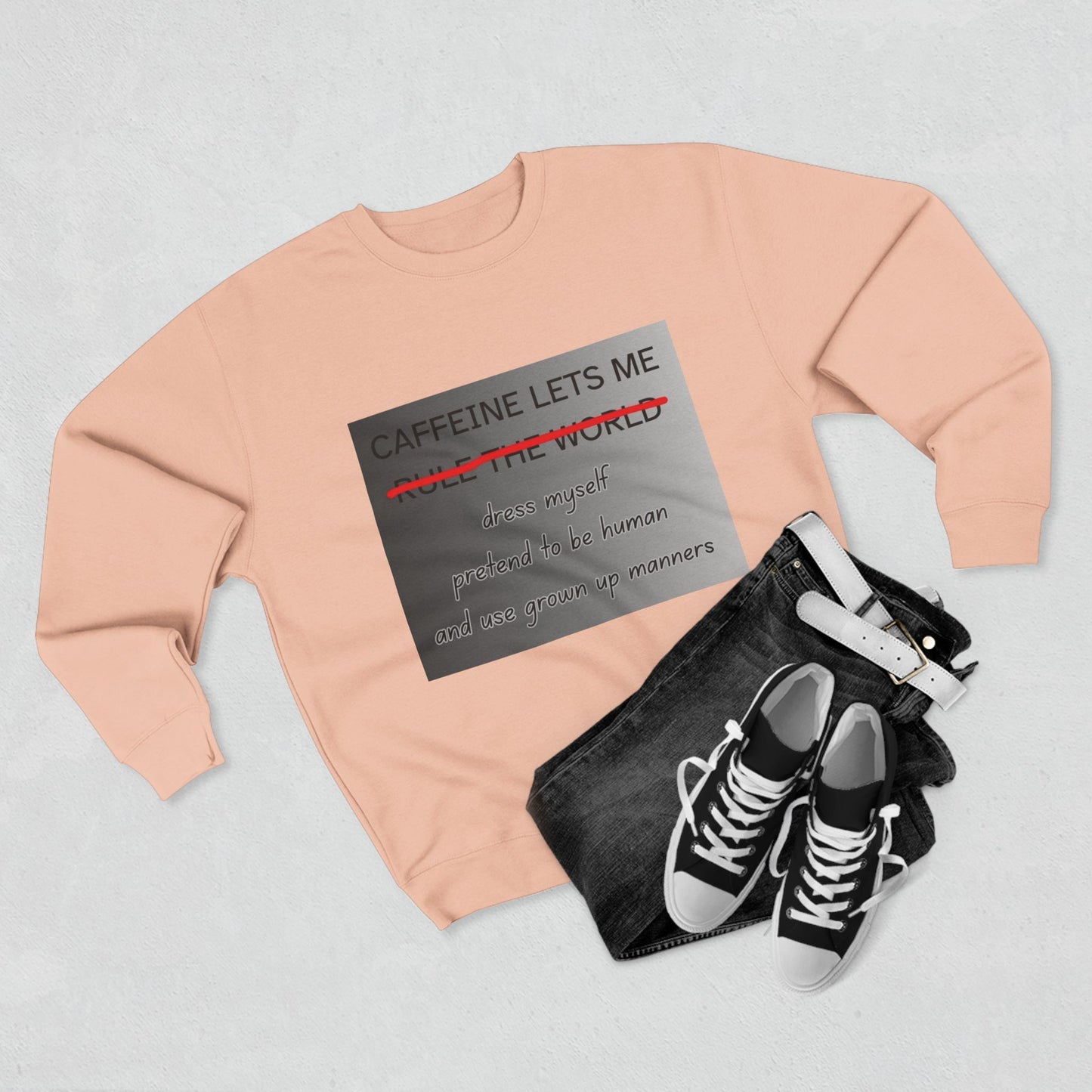 Caffeine Lets Me Unisex Crewneck Sweatshirt