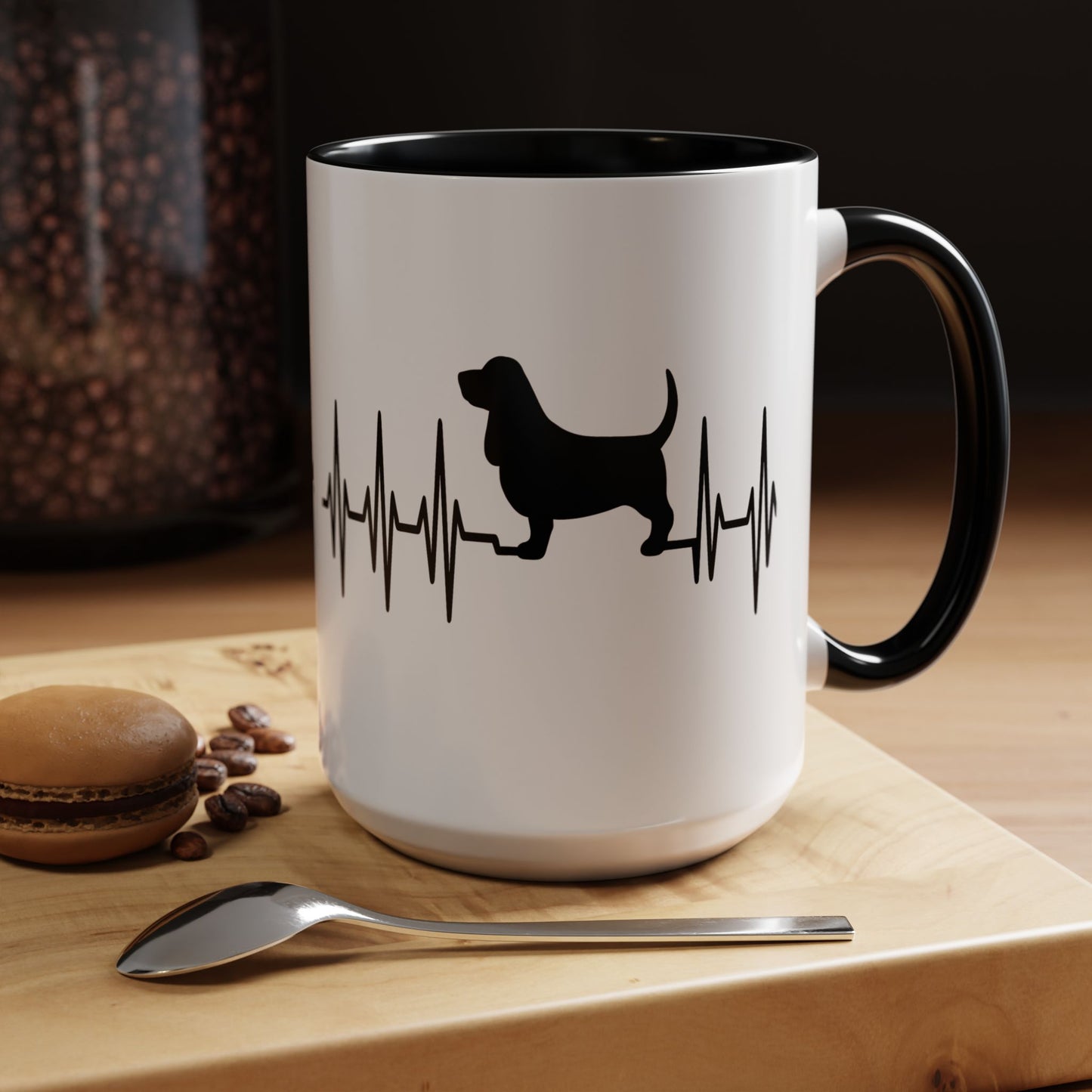 My Heart Beats For Bassets 2-Tone Coffee Mug