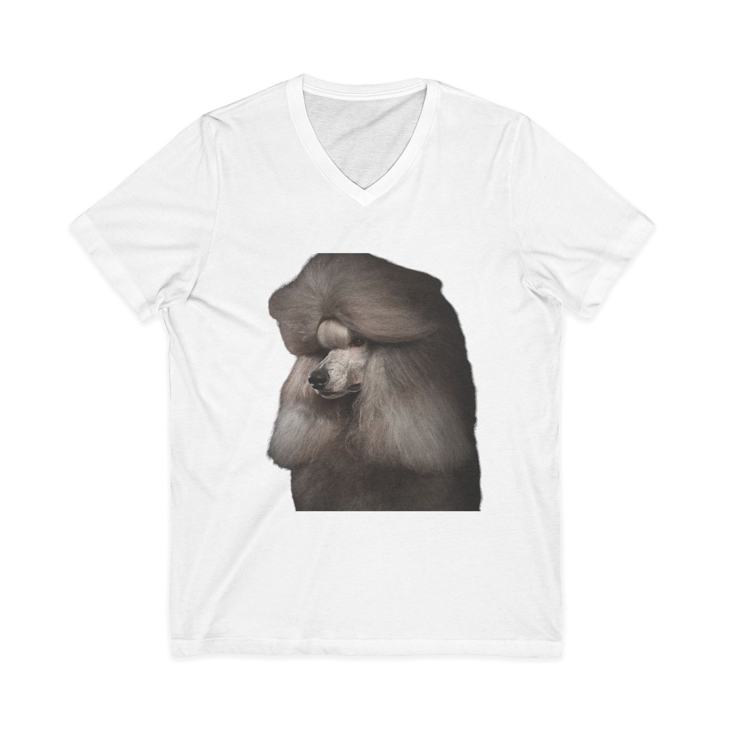 Poodle Head Unisex Short Sleeve V-Neck Tee