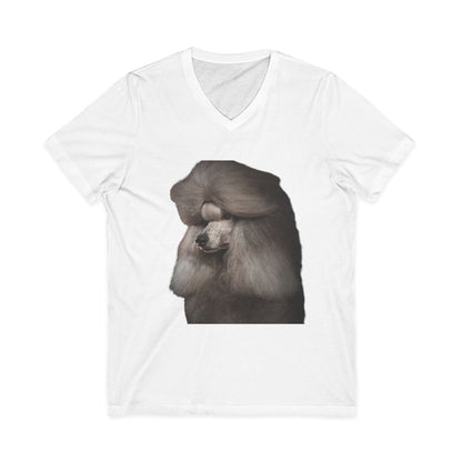 Poodle Head Unisex Short Sleeve V-Neck Tee