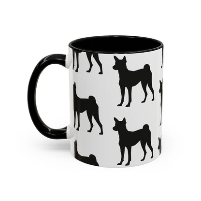 Basenji Silhouette 2-Tone Coffee Mug