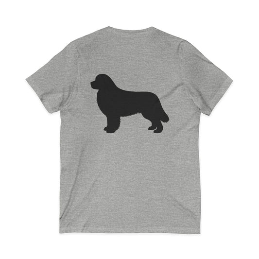 Newfie Silhouette Unisex Short Sleeve V-Neck Tee