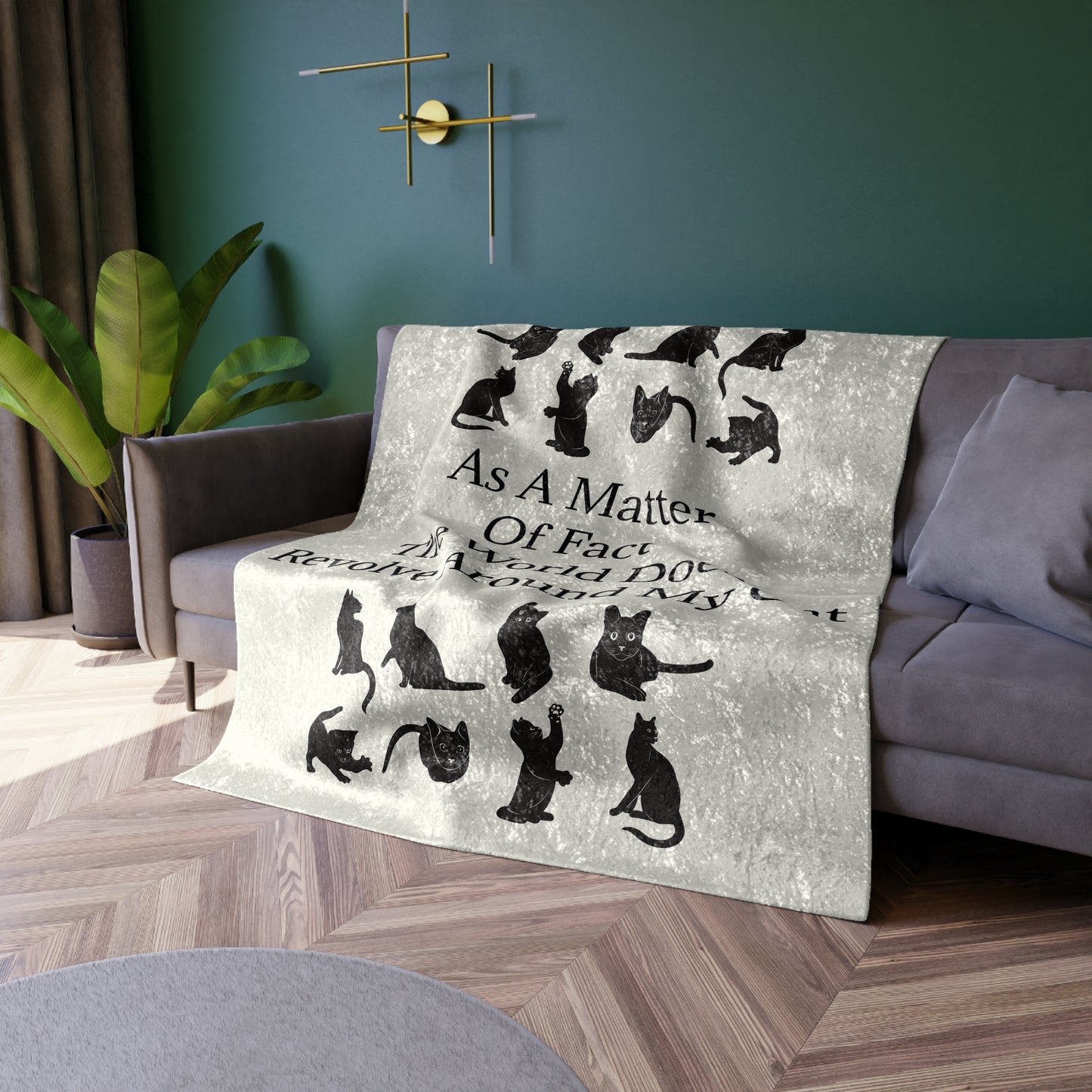 Matter Of Fact Cat Crushed Velvet Blanket