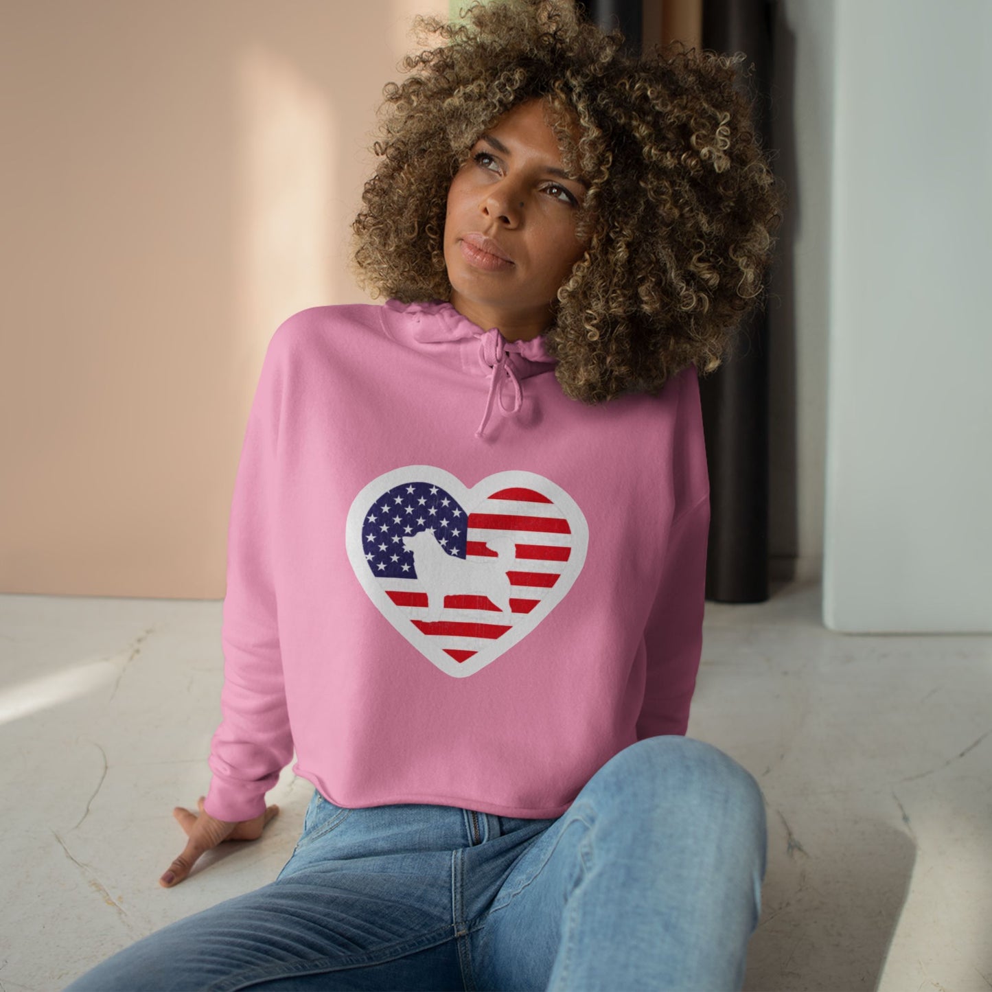 Malamute Flag Women's Crop Hoodie