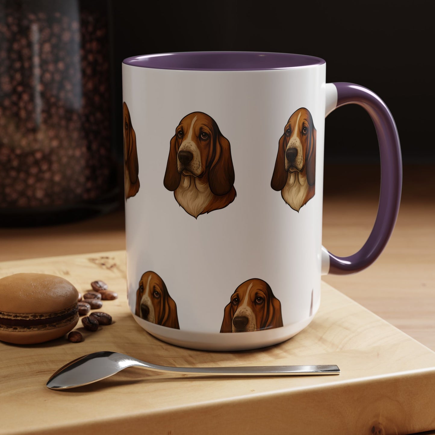 Basset Hound Head 2-Tone Coffee Mug