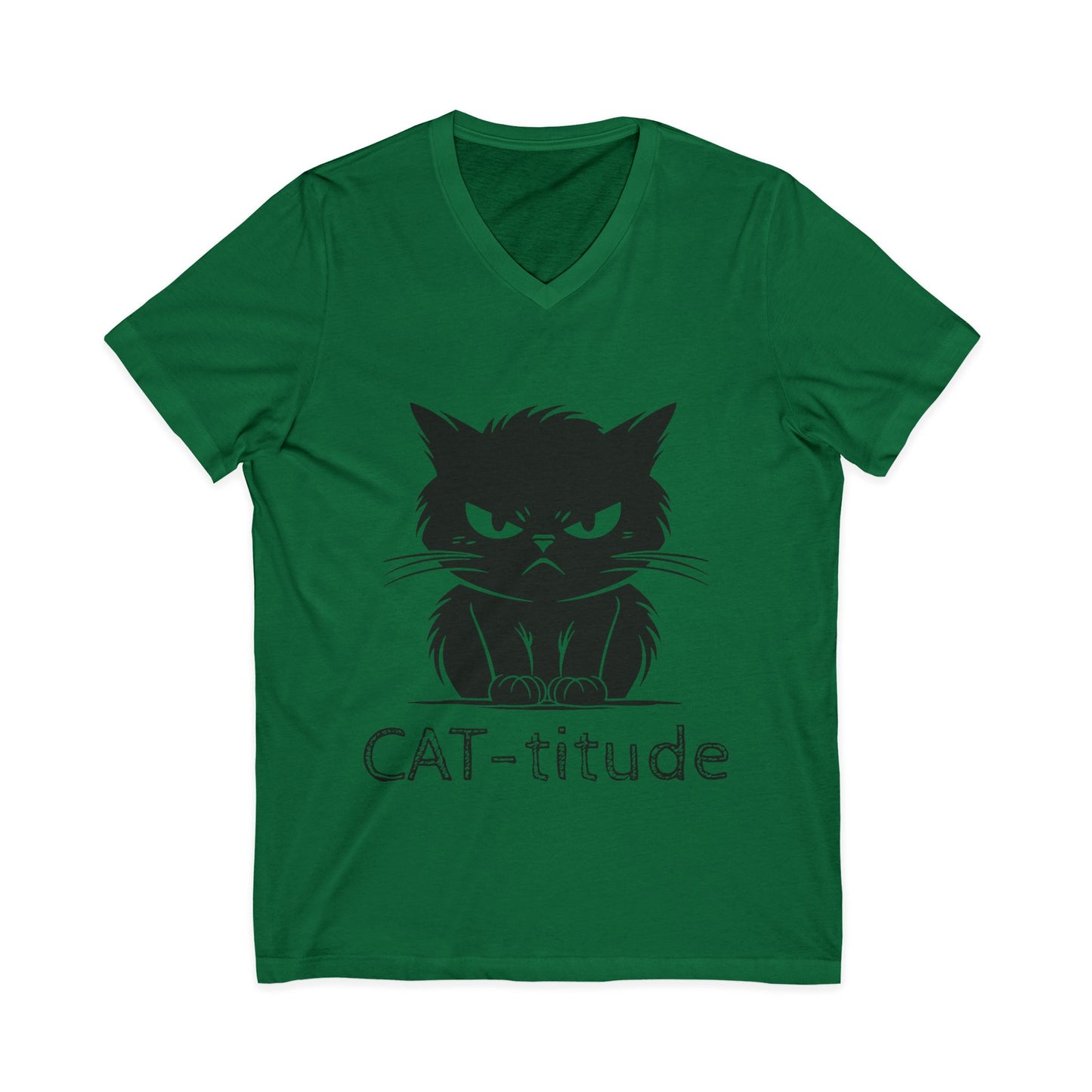 CAT-titude Unisex Short Sleeve V-Neck Tee