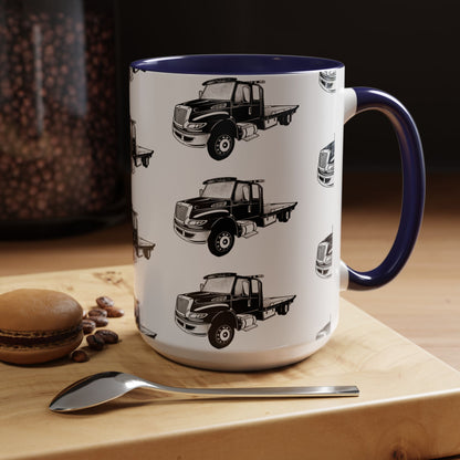 Flatbed Tow Truck 2-Tone Coffee Mug