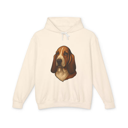 Basset Hound Head Unisex Lightweight Hoodie