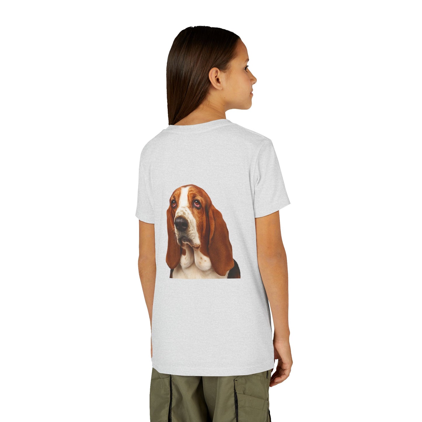 Basset Head Youth Unisex Short Sleeve Crewneck Tee