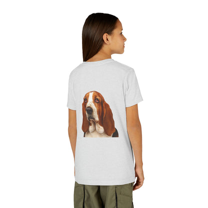 Basset Head Youth Unisex Short Sleeve Crewneck Tee