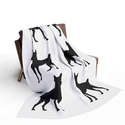 Basenji Silhouette Arctic Fleece Blanket