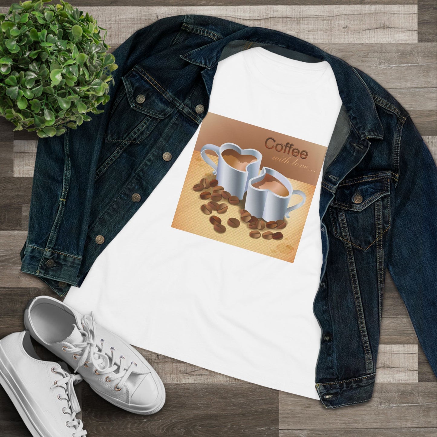 Coffee With Love Women's Short Sleeve Crewneck Tee