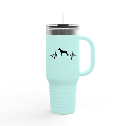 My Heart Beats For Dobermans Insulated Travel Mug