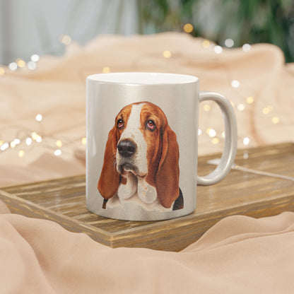 Basset Head Metallic Coffee Mug