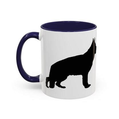 German Shepherd Silhouette 2-Tone Coffee Mug