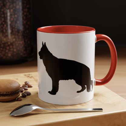 German Shepherd Silhouette 2-Tone Coffee Mug