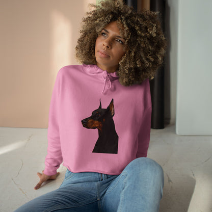 Doberman Head Women's Crop Hoodie