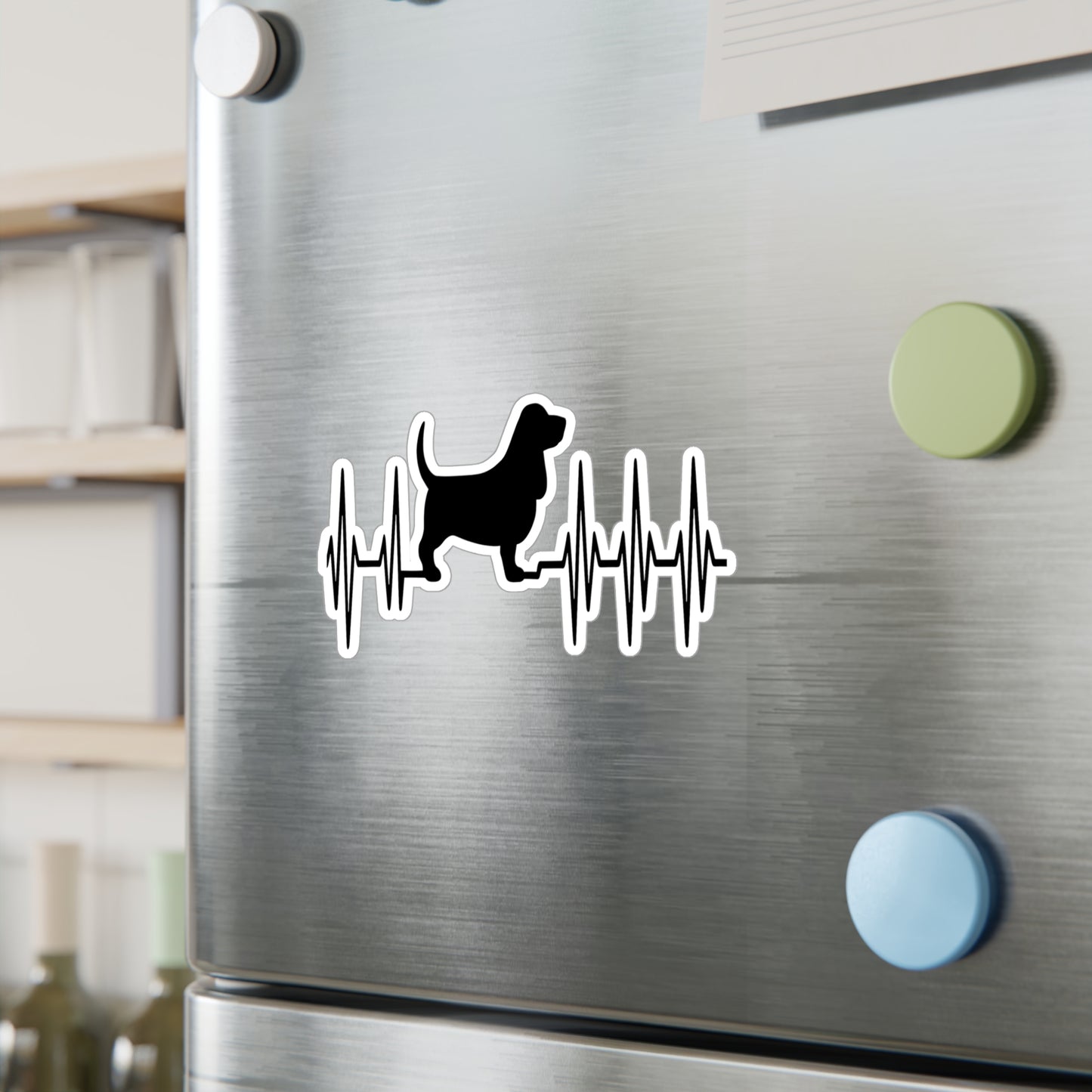 My Heart Beats For Basset Hounds Vinyl Decal