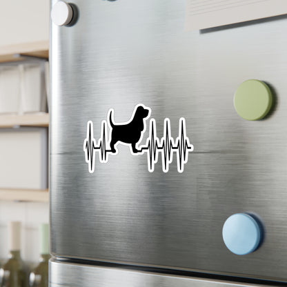 My Heart Beats For Basset Hounds Vinyl Decal