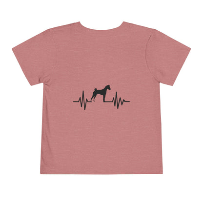 My Heart Beats For Basenjis Toddler Unisex Short Sleeve Crewneck Tee