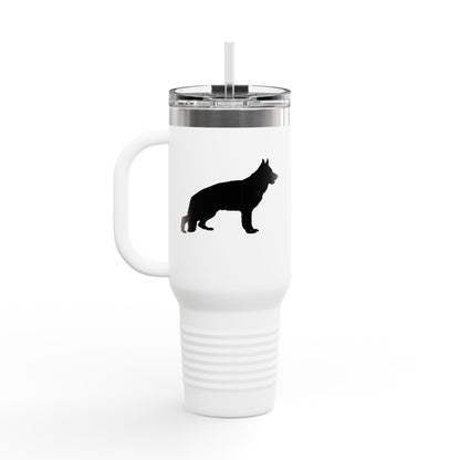 German Shepherd Silhouette Insulated Travel Mug
