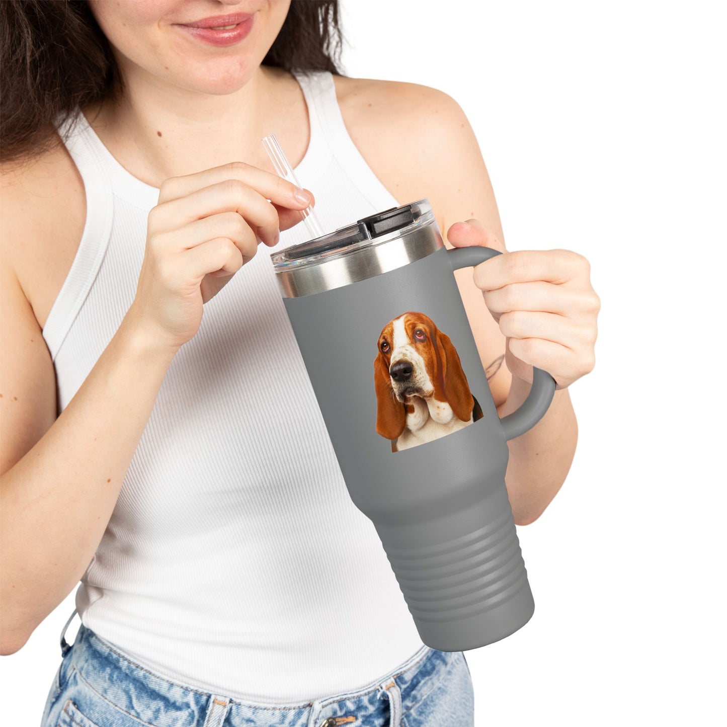 Basset Head Insulated Travel Mug