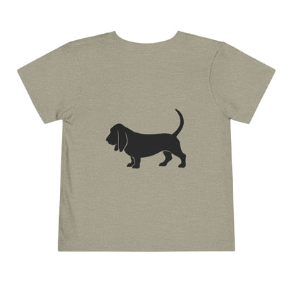 Basset Hound Silhouette Toddler Unisex Short Sleeve Crewneck Tee