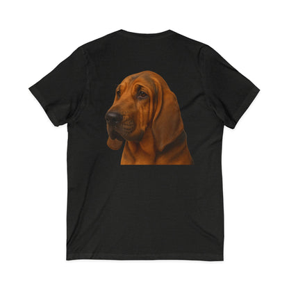 Bloodhound Head Unisex Short Sleeve V-Neck Tee