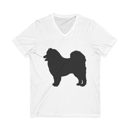 Samoyed Silhouette Unisex Short Sleeve V-Neck Tee