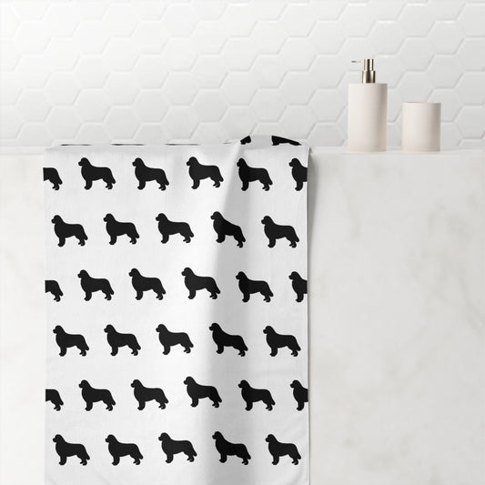 Newfie Silhouette Mink-Cotton  Beach Towel