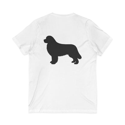 Newfie Silhouette Unisex Short Sleeve V-Neck Tee