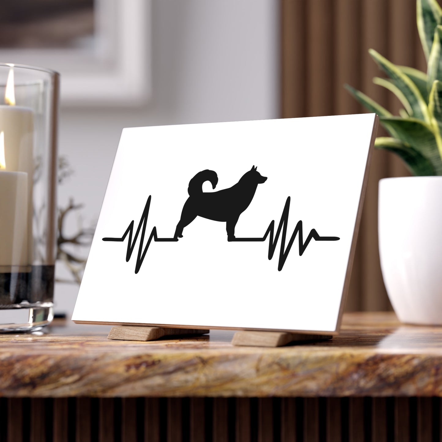 My Heart Beats For Malamutes Ceramic Photo Tile