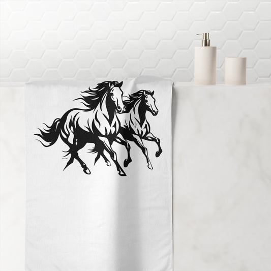 Horsin' Around Mink-Cotton  Beach Towel