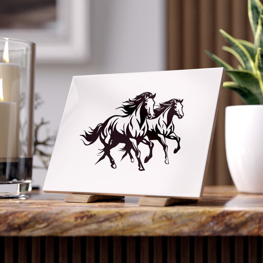 Horsin' Around Ceramic Photo Tile