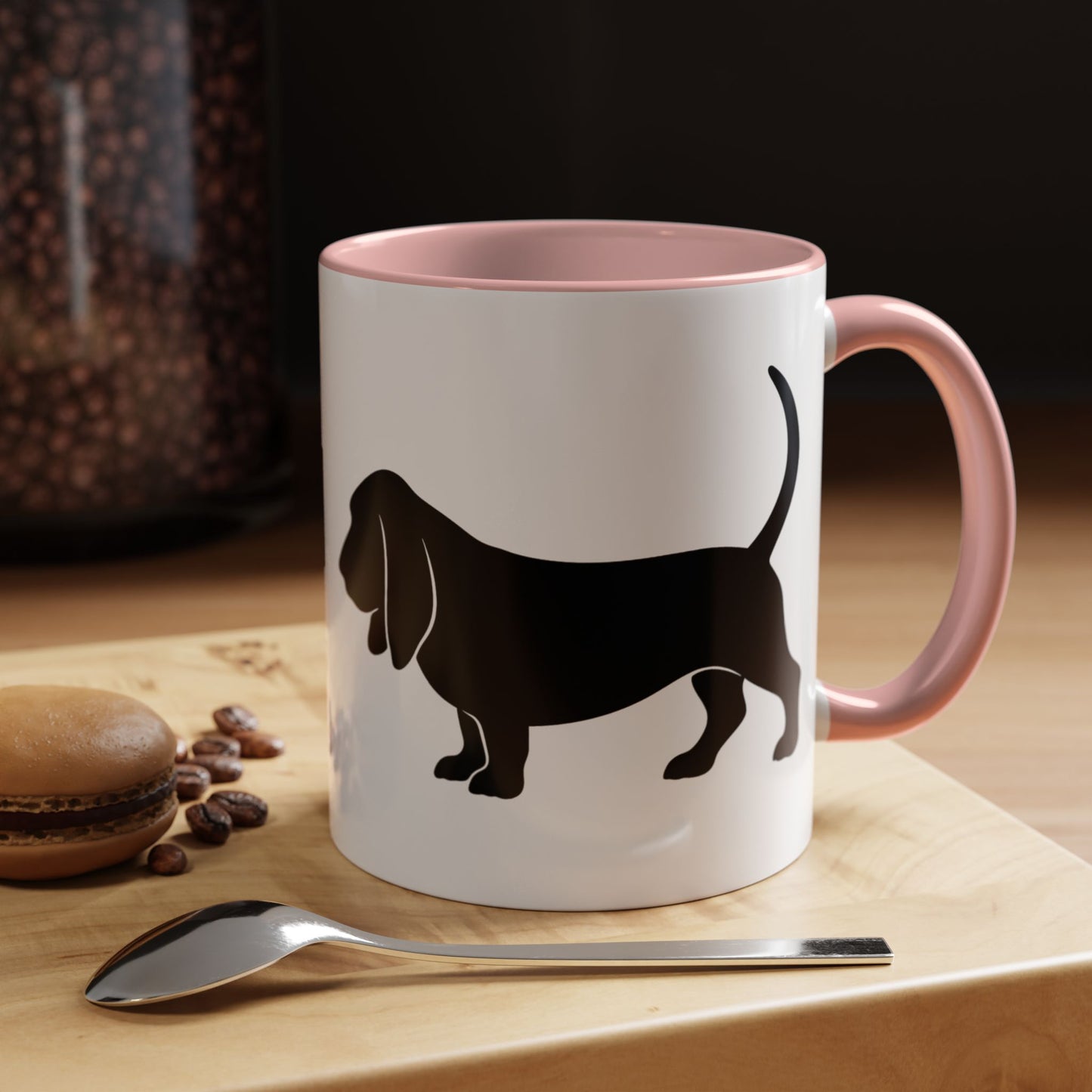 Basset Silhouette 2-Tone Coffee Mug