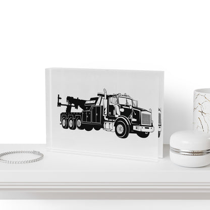 Heavy Tow Truck Acrylic Photo Block