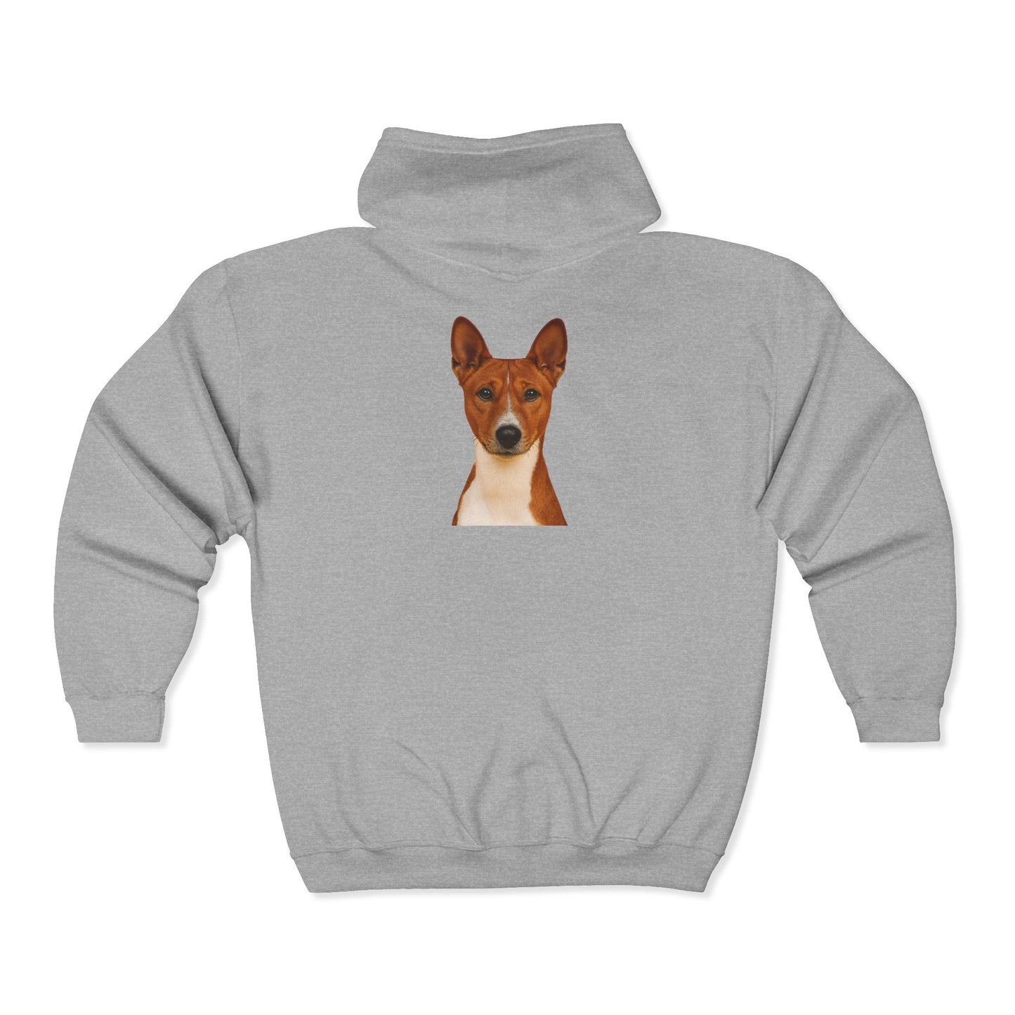 Basenji Head Unisex Full Zip Hoodie