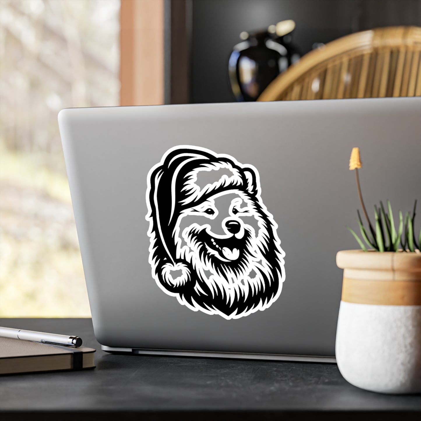 Santa Paws Samoyed Vinyl Decal