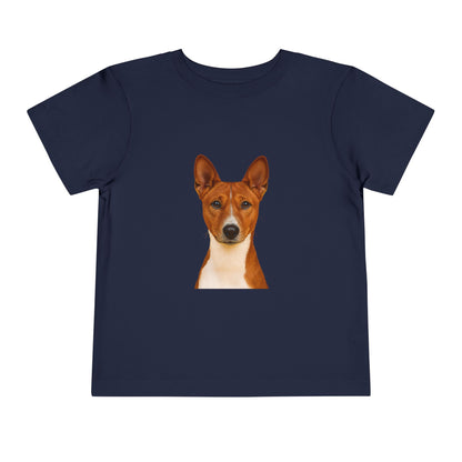 Basenji Head Toddler Unisex Short Sleeve Crewneck Tee