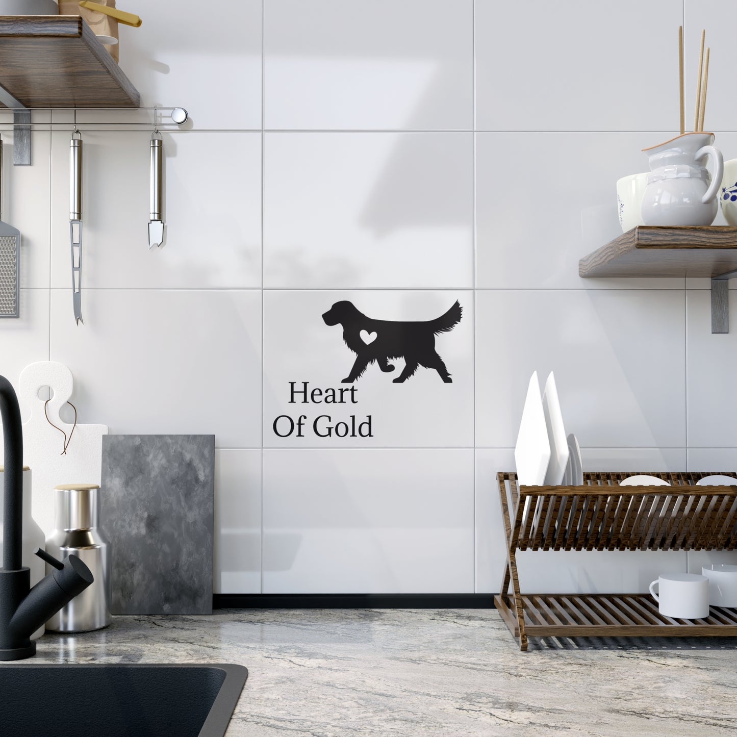 Heart Of Gold Ceramic Photo Tile