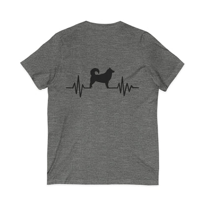 My Heart Beats For Malamutes Unisex Short Sleeve V-Neck Tee