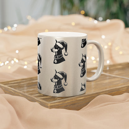 Santa Paws Doberman Metallic Coffee Mug