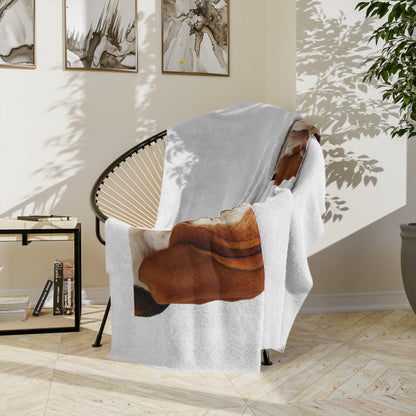 Basset Head Velveteen Microfiber Blanket