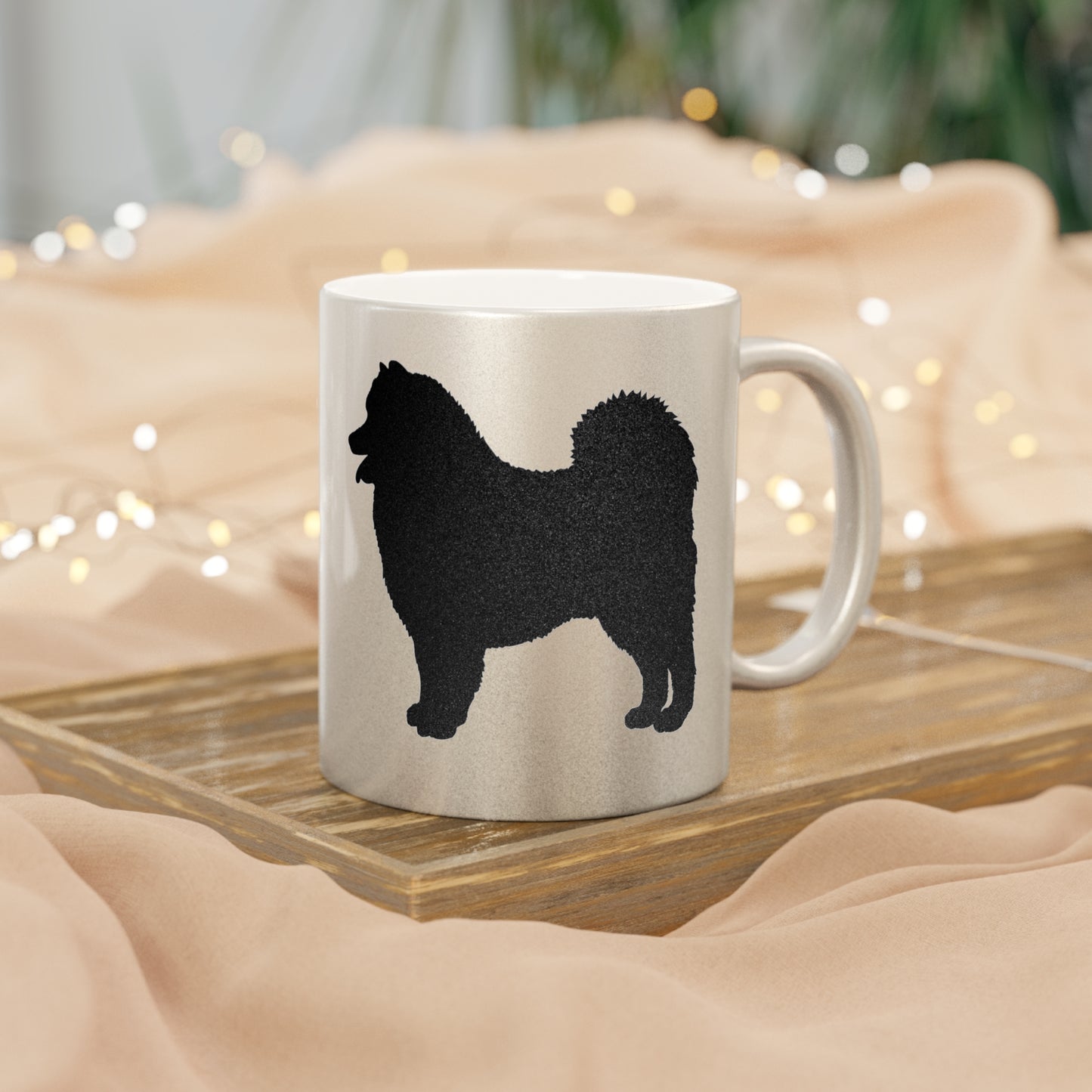 Samoyed Silhouette Metallic Coffee Mug